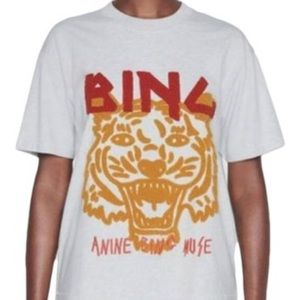 Anine bing grey tiger chenille t shirt